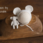 Newborn Photography Felt Toy, Felted Animals Photo Props, Felt Stuffed Teddy Bear Newborn Photo Props, Felt Bunny Newborn photography props