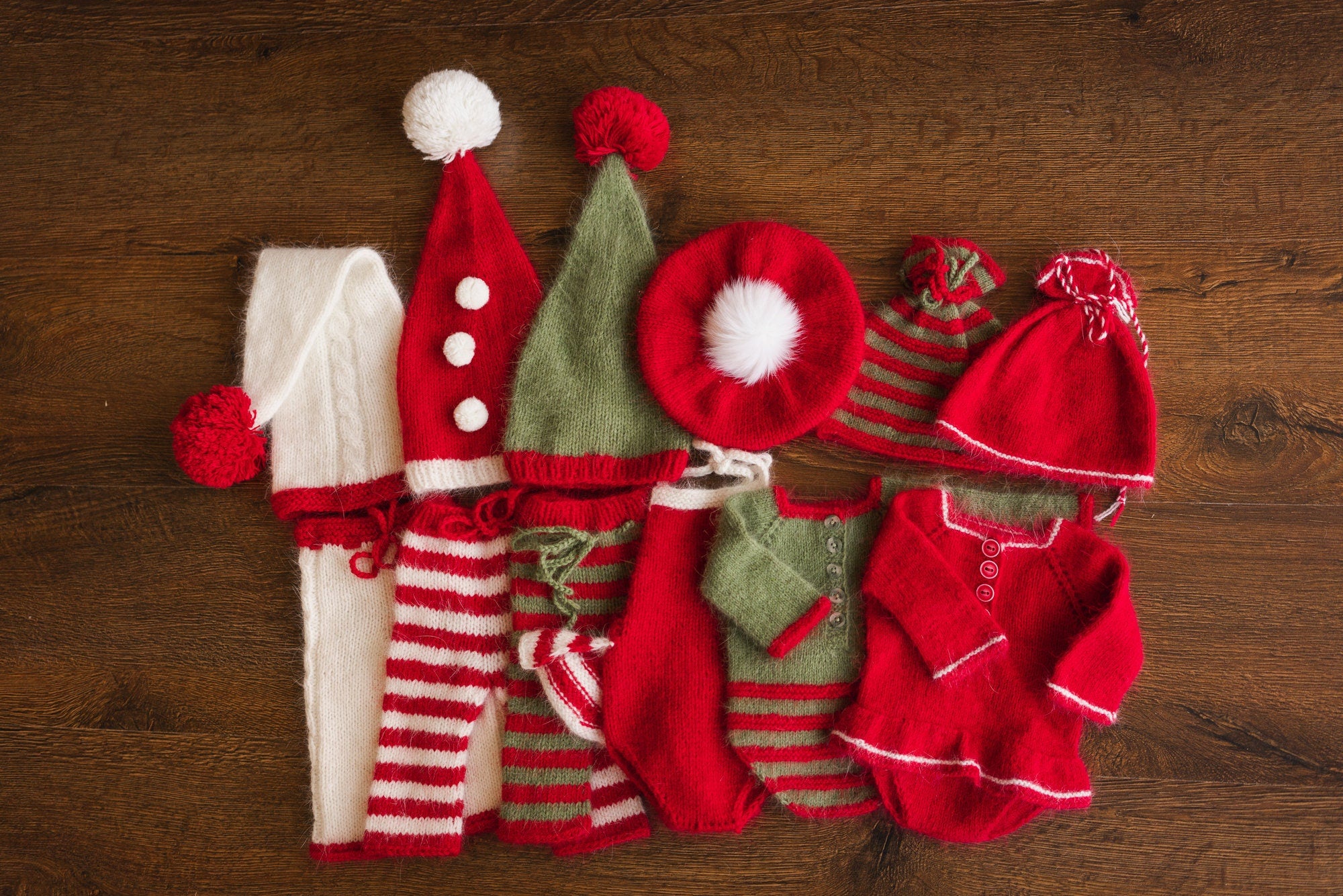 Newborn Christmas Outfit Girl, Newborn Christmas Romper, Newborn Girl Outfit, Newborn Beret French Hat, Newborn Photography Props