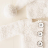Fluffy Knitted Snowman Outfit with Toy: Newborn Christmas Photography Prop