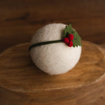 Newborn Holly Berry Headband, Newborn Christmas Holly Berry Headband, Newborn Felted Props,Newborn Photography Props,Newborn Christmas Props