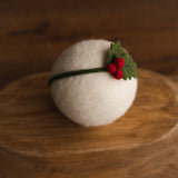 Newborn Holly Berry Headband, Newborn Christmas Holly Berry Headband, Newborn Felted Props,Newborn Photography Props,Newborn Christmas Props