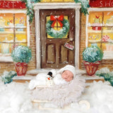 Fluffy Knitted Snowman Outfit with Toy: Newborn Christmas Photography Prop