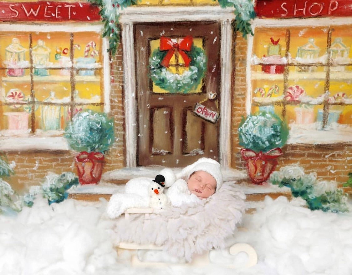Fluffy Knitted Snowman Outfit with Toy: Newborn Christmas Photography Prop