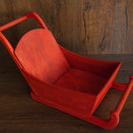Newborn Wooden Sleigh, Newborn Red Sled, Newborn Sleigh Photo Prop, Newborn Photography Props, Christmas Newborn Photo Props