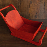Newborn Wooden Sleigh, Newborn Red Sled, Newborn Sleigh Photo Prop, Newborn Photography Props, Christmas Newborn Photo Props