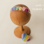 Rainbow Felted Heart Toy, Rainbow Felted Wool Headband, Newborn photography prop, Newborn Rainbow photo props, Newborn Rainbow Heart Props