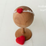 Rainbow Felted Heart Toy, Rainbow Felted Wool Headband, Newborn photography prop, Newborn Rainbow photo props, Newborn Rainbow Heart Props