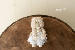 Newborn Girl Small Doll Toy, Fabric Doll for Baby, Fabric Dolls Handmade, Newborn Photography Props, Sitters Photography Props