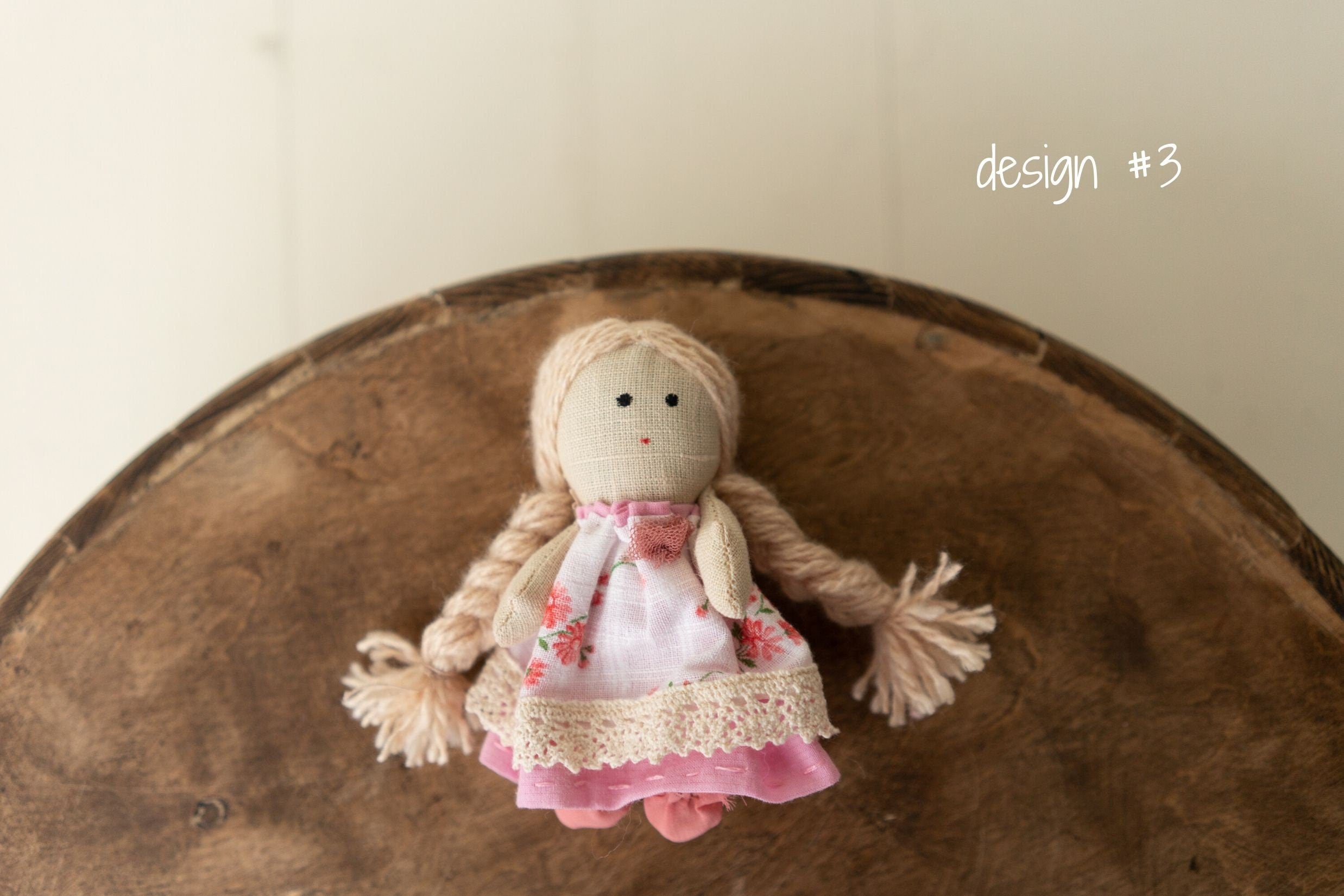 Newborn Girl Small Doll Toy, Fabric Doll for Baby, Fabric Dolls Handmade, Newborn Photography Props, Sitters Photography Props