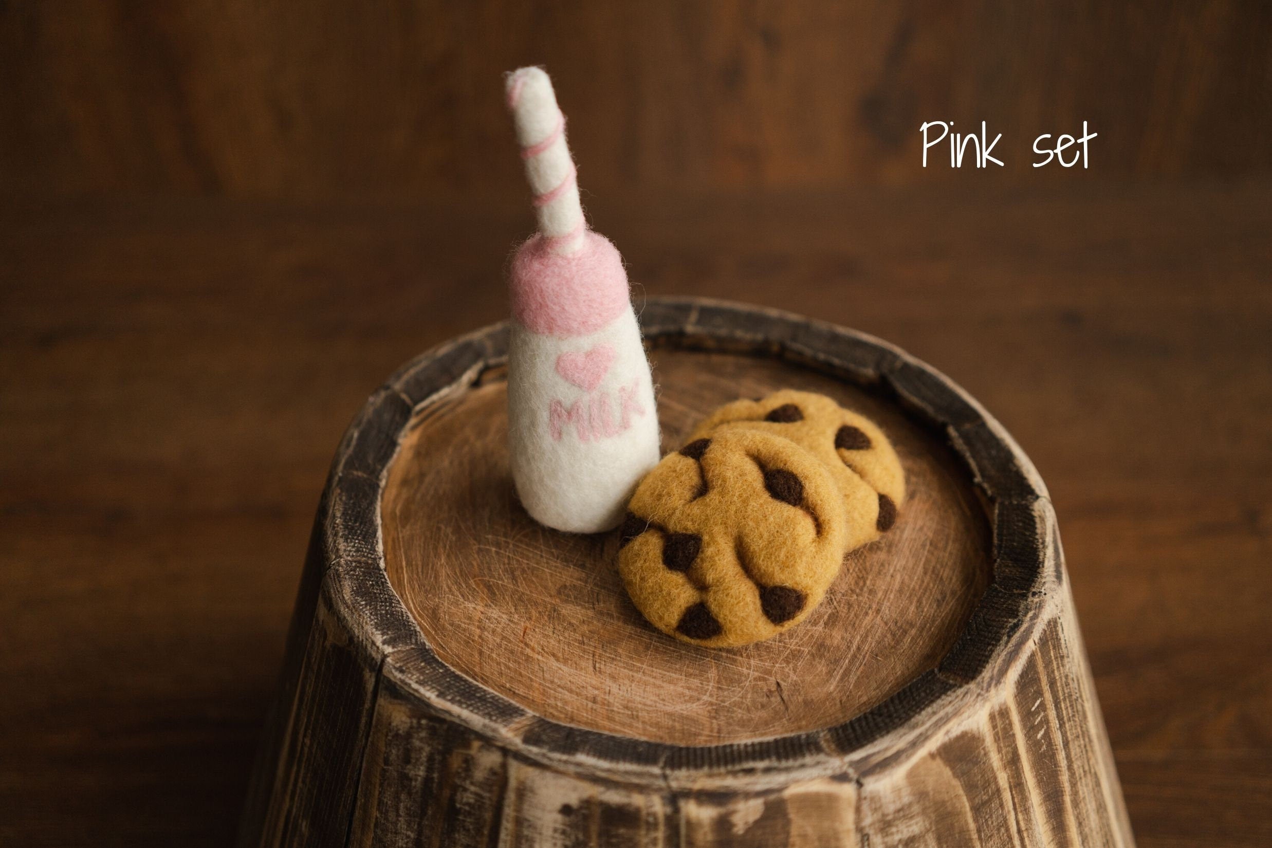 Newborn Felt Milk and Cookies Photo Props, Xmas Felted Milk with Sweeties, Newborn Felted Toys, Newborn Photography Props,Cookies Milk Props