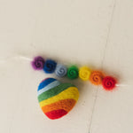 Rainbow Felted Heart Toy, Rainbow Felted Wool Headband, Newborn photography prop, Newborn Rainbow photo props, Newborn Rainbow Heart Props