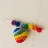 Rainbow Felted Heart Toy, Rainbow Felted Wool Headband, Newborn photography prop, Newborn Rainbow photo props, Newborn Rainbow Heart Props