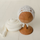 Newborn Knitted Pants and Bonnet Set, Newborn Knitted Outfit, Newborn Knitted Wrap, Newborn photography props, Newborn Knitted Bonnet Hat