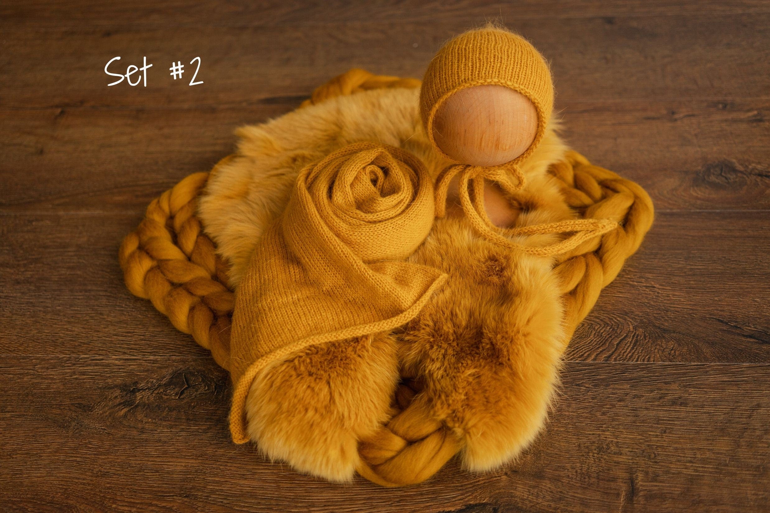Mustard Newborn Photography Props Set,Newborn Merino Wool Blanket,Newborn Knitted Wrap and Bonnet set,Newborn Posing Pillow,Newborn Outfit