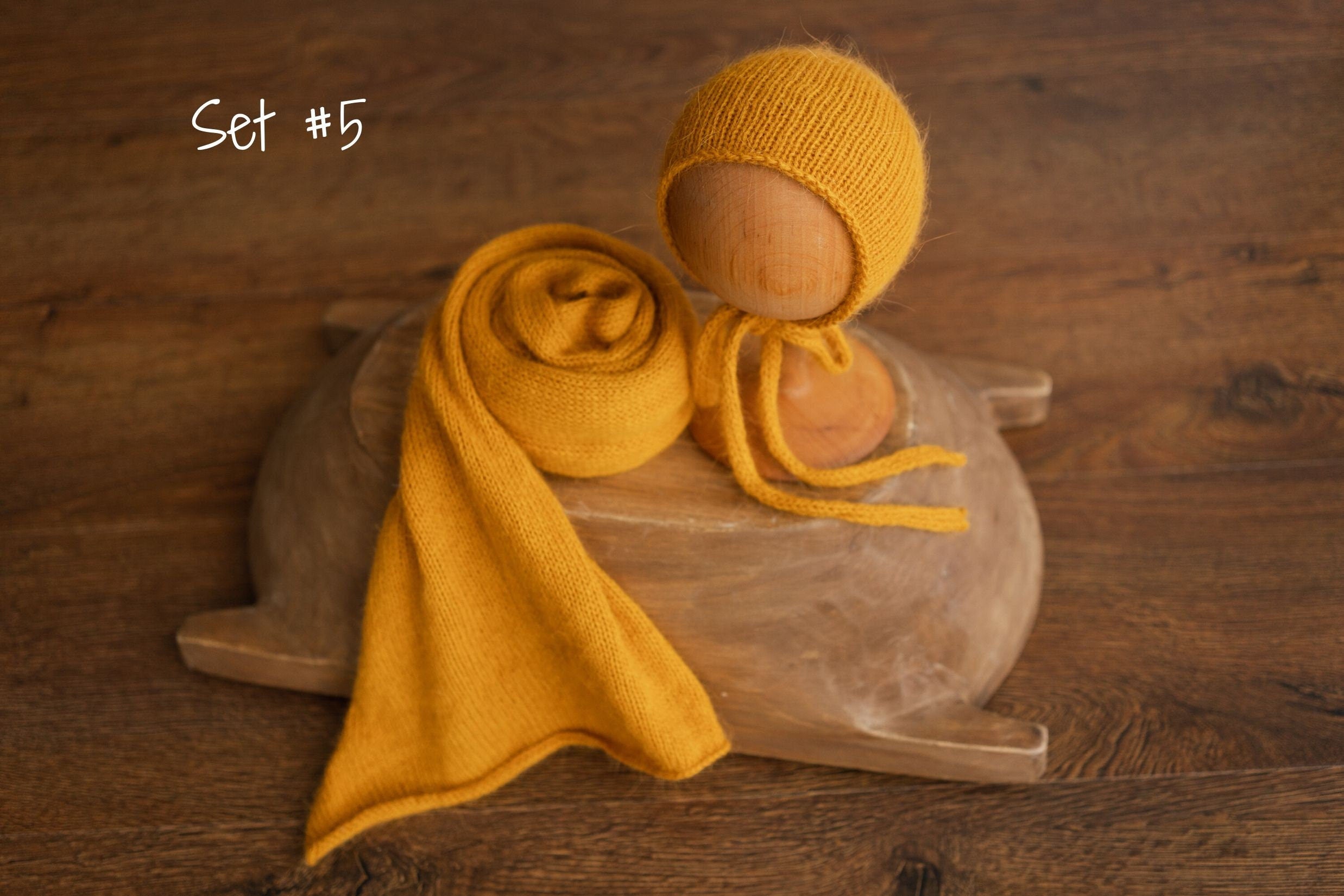 Mustard Newborn Photography Props Set,Newborn Merino Wool Blanket,Newborn Knitted Wrap and Bonnet set,Newborn Posing Pillow,Newborn Outfit