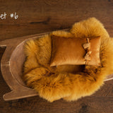 Mustard Newborn Photography Props Set,Newborn Merino Wool Blanket,Newborn Knitted Wrap and Bonnet set,Newborn Posing Pillow,Newborn Outfit