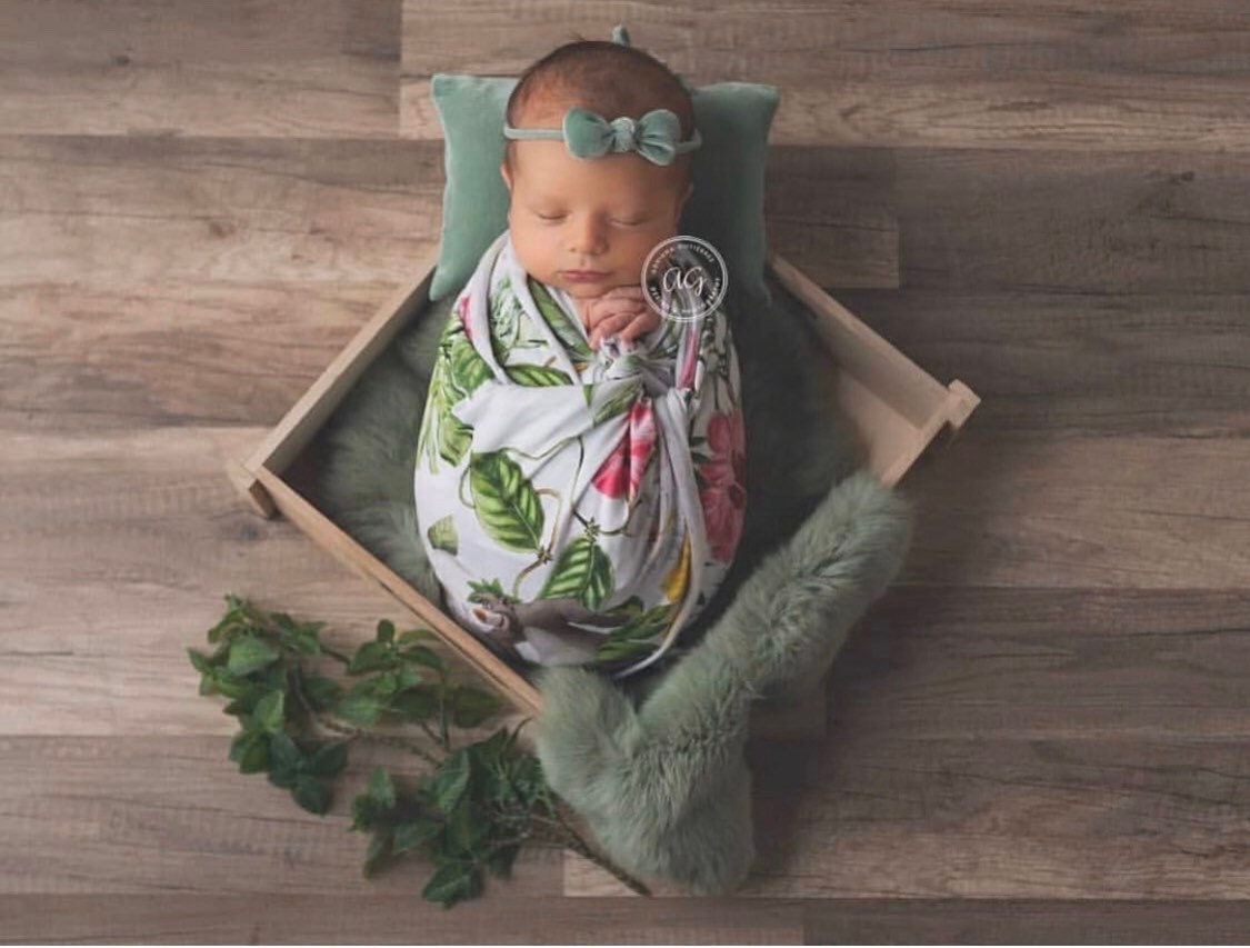 Newborn Velvet Pillow and Fur Set, Velvet Newborn Headband Girl, Newborn Rabbit Fur, Newborn Photography Props Set, Newborn Posing Pillow