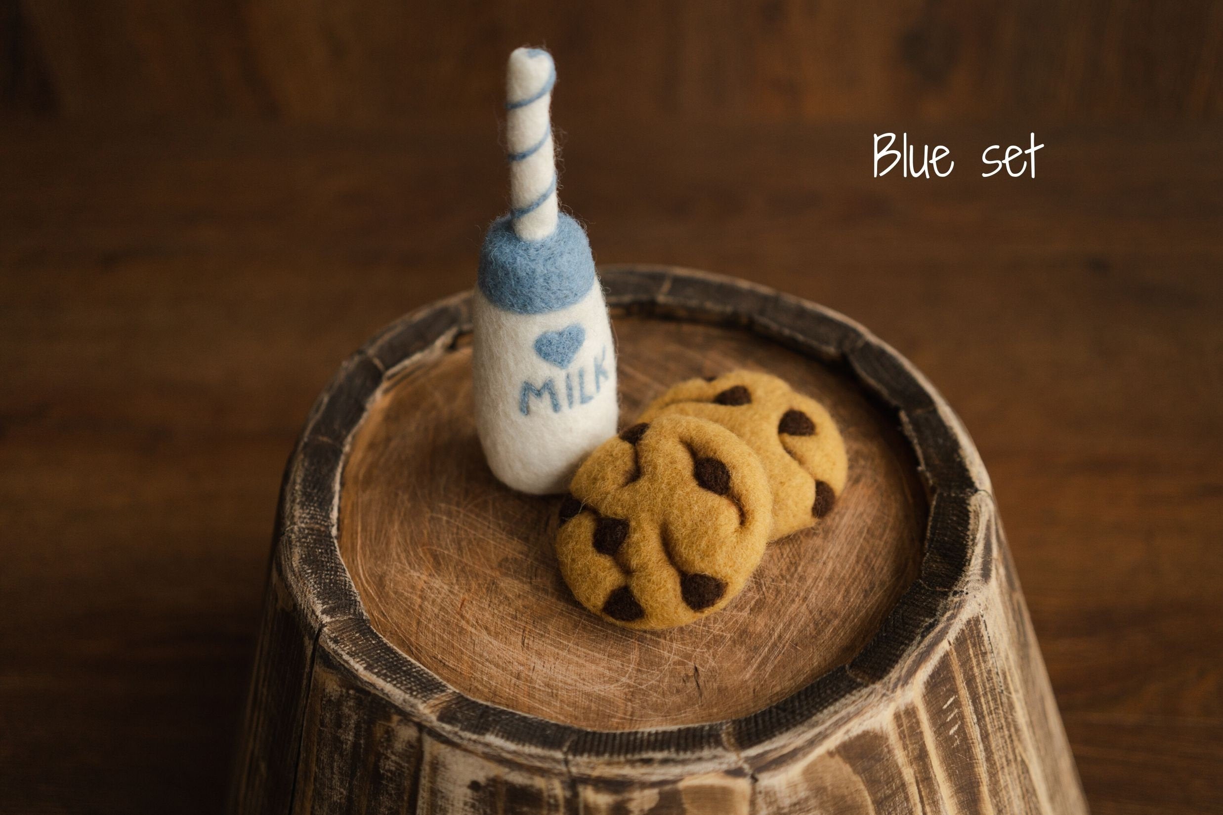 Newborn Felt Milk and Cookies Photo Props, Xmas Felted Milk with Sweeties, Newborn Felted Toys, Newborn Photography Props,Cookies Milk Props