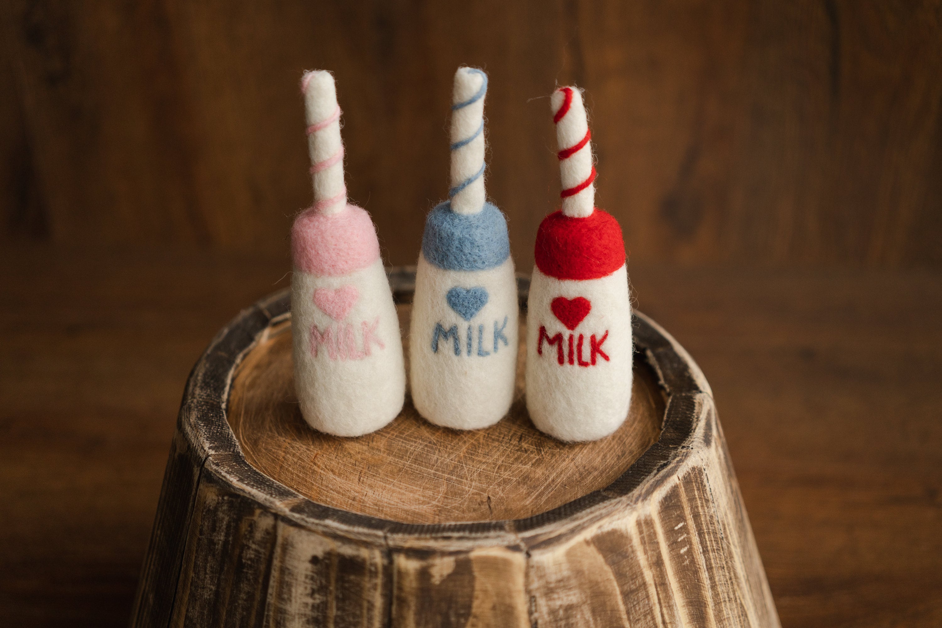 Newborn Felt Milk and Cookies Photo Props, Xmas Felted Milk with Sweeties, Newborn Felted Toys, Newborn Photography Props,Cookies Milk Props