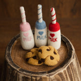 Newborn Felt Milk and Cookies Photo Props, Xmas Felted Milk with Sweeties, Newborn Felted Toys, Newborn Photography Props,Cookies Milk Props