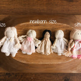 Newborn Girl Small Doll Toy, Fabric Doll for Baby, Fabric Dolls Handmade, Newborn Photography Props, Sitters Photography Props