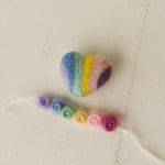 Rainbow Felted Heart Toy, Rainbow Felted Wool Headband, Newborn photography prop, Newborn Rainbow photo props, Newborn Rainbow Heart Props