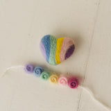 Rainbow Felted Heart Toy, Rainbow Felted Wool Headband, Newborn photography prop, Newborn Rainbow photo props, Newborn Rainbow Heart Props