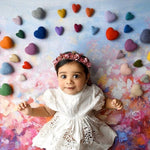Newborn Rainbow Felted Heart Set, Newborn photography props, Newborn Rainbow photo props,Newborn felted prop,Baby Rainbow Felted Wool Hearts