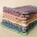 Newborn Merino Wool Nest Blanket,Round Chunky Knit Blanket,Baby Photography Basket Filler Nest Wool Roving,White Knit Blanket,Newborn braid
