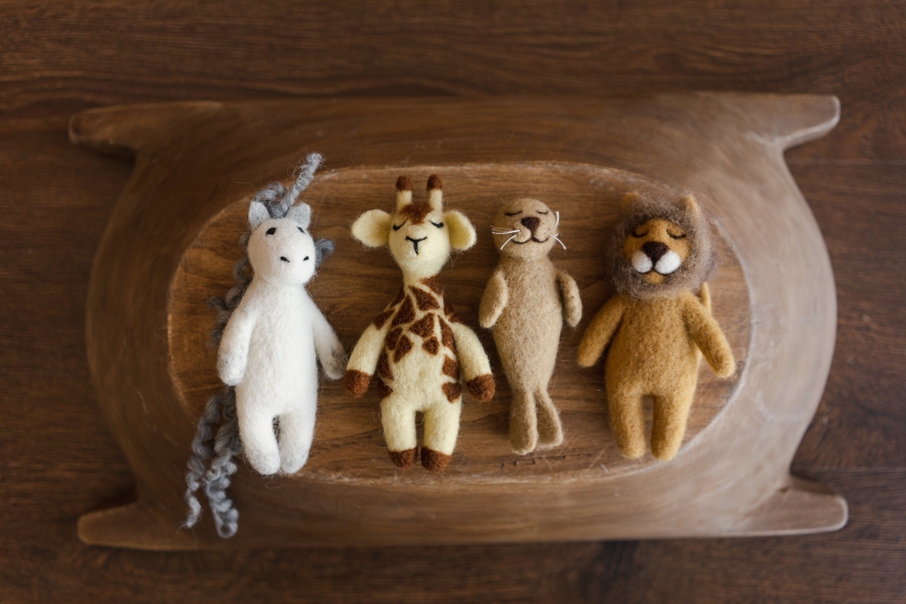 Newborn Felted Animal Toy for Photography, Newborn Felted Lion Toy, Newborn Felted Giraffe Toy,Newborn Felted Horse Toy, Newborn Felted Seal