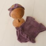 Newborn Knitted Romper for Girl, Newborn Headband, Newborn Romper Girl,Newborn Girl Outfit,Newborn Photography Props,Newborn Photo Props Set