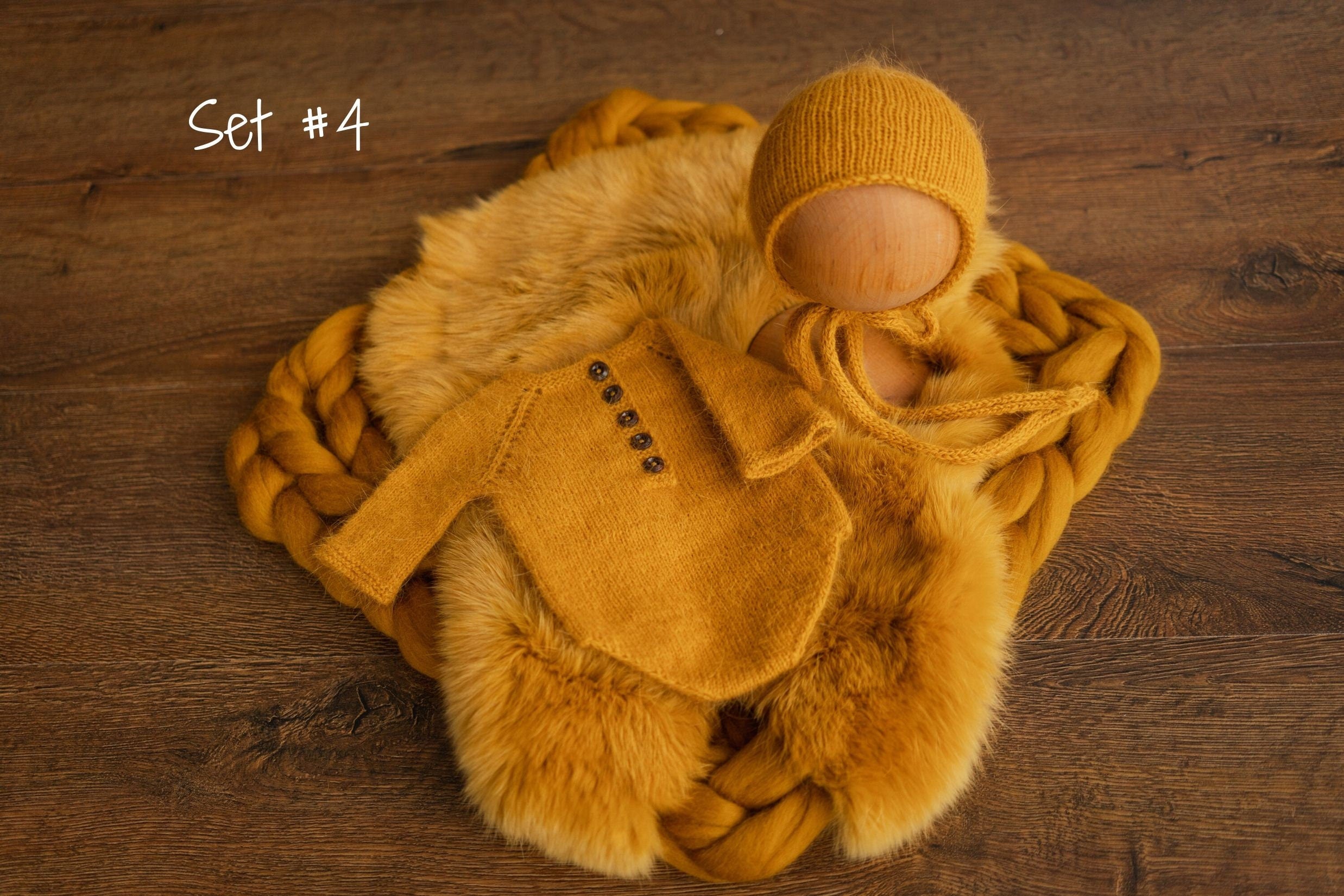 Mustard Newborn Photography Props Set,Newborn Merino Wool Blanket,Newborn Knitted Wrap and Bonnet set,Newborn Posing Pillow,Newborn Outfit
