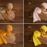 Newborn Knitted Wrap & Bonnet Prop Set, Newborn Knitted Outfit, Newborn Photography Props, Knit Newborn Bonnet, Baby Props for Photography,