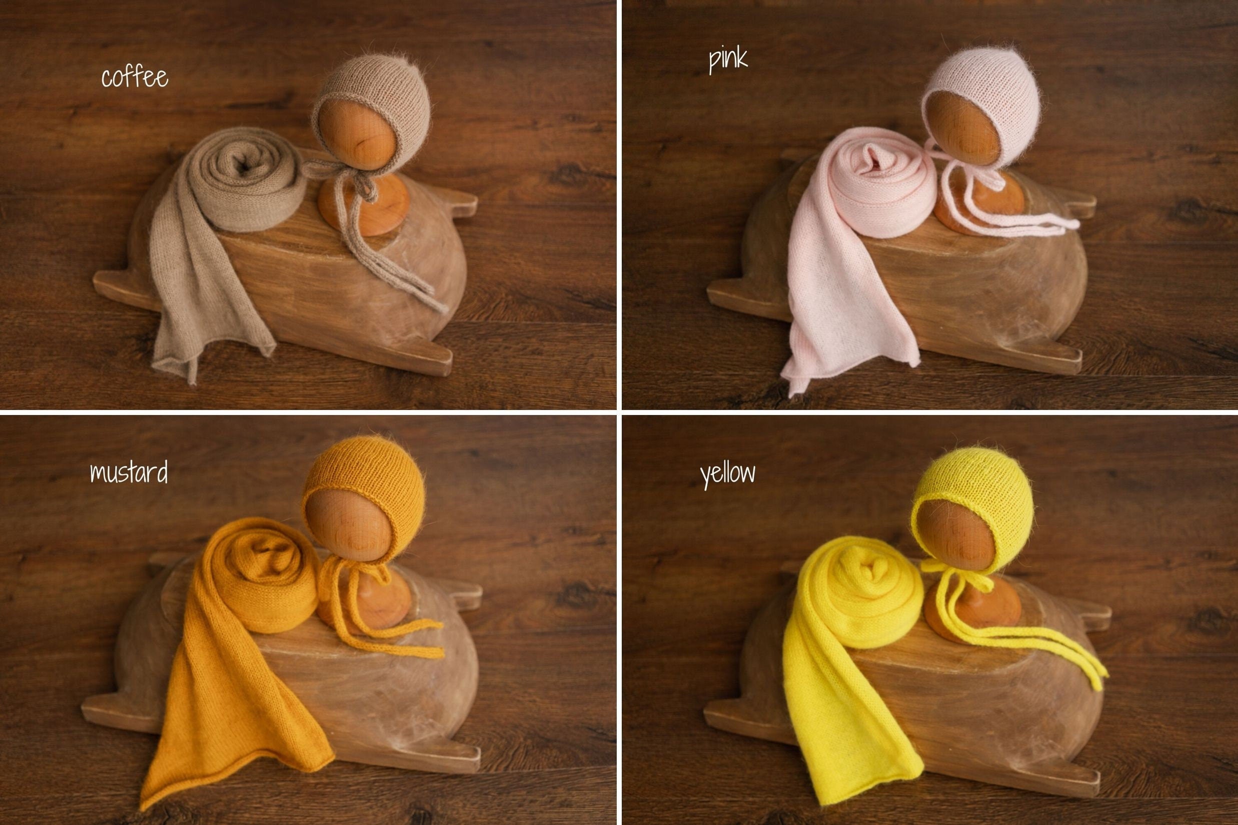 Newborn Knitted Wrap & Bonnet Prop Set, Newborn Knitted Outfit, Newborn Photography Props, Knit Newborn Bonnet, Baby Props for Photography,