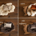 Newborn Velvet Pillow and Fur Set, Velvet Newborn Headband Girl, Newborn Rabbit Fur, Newborn Photography Props Set, Newborn Posing Pillow