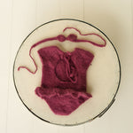 Newborn Knitted Romper for Girl, Newborn Headband, Newborn Romper Girl,Newborn Girl Outfit,Newborn Photography Props,Newborn Photo Props Set