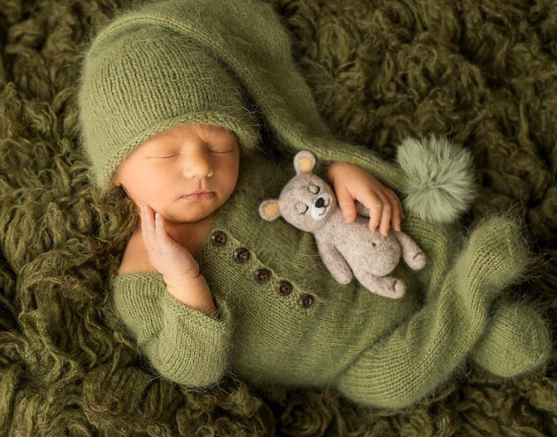 Newborn Tights Outfit Set,Knit Wool Tights for Newborn,Newborn Sleep Hat,Newborn Knitted Outfit,Newborn Photography props,Newborn Romper Boy