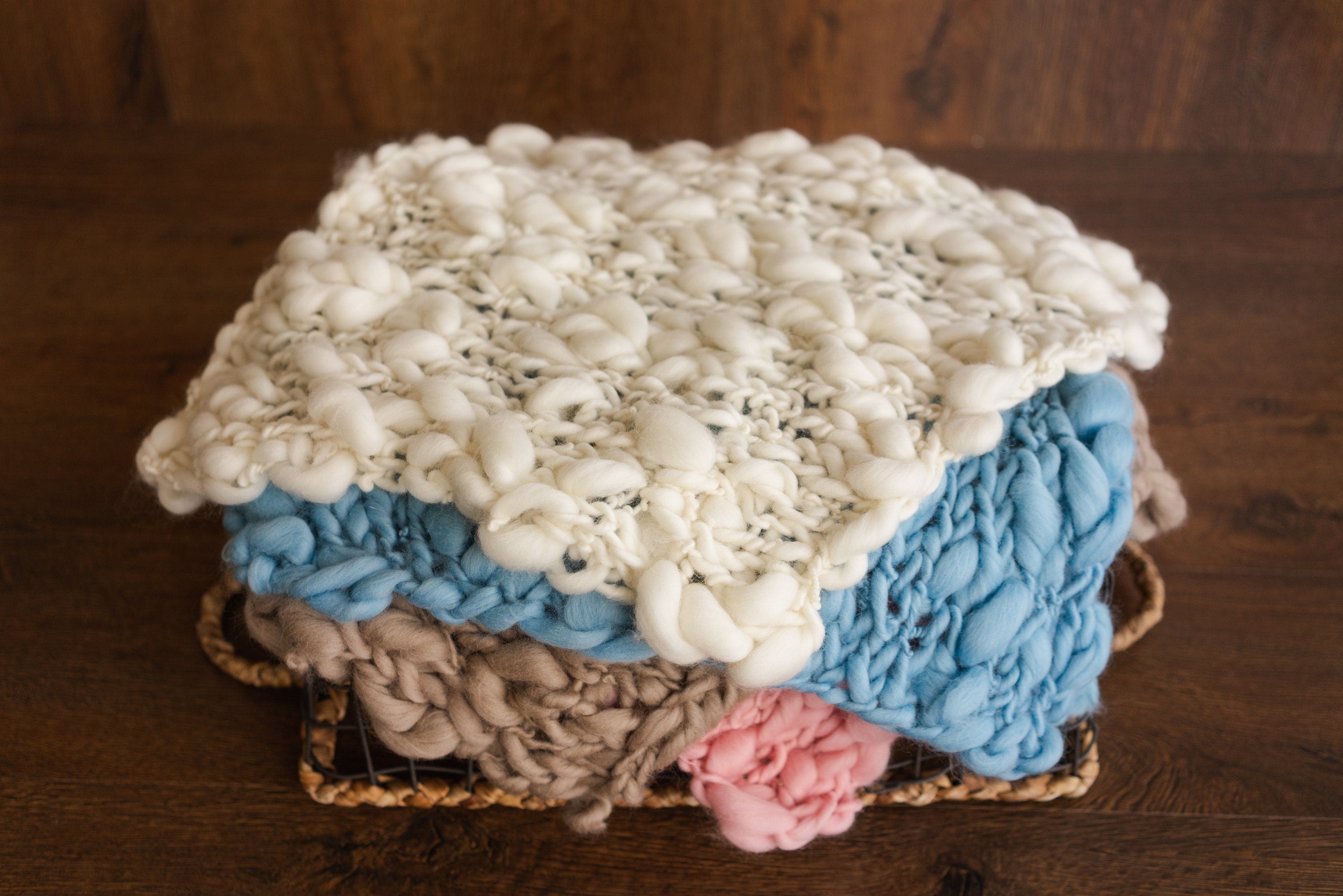 Newborn Merino Wool Chunky Blanket, Newborn Knitted Blanket,Baby Merino Wool Blanket,Newborn Photography Props,Newborn Braided Blanket Wool