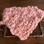 Newborn Merino Wool Chunky Blanket, Newborn Knitted Blanket,Baby Merino Wool Blanket,Newborn Photography Props,Newborn Braided Blanket Wool