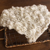 Newborn Merino Wool Chunky Blanket, Newborn Knitted Blanket,Baby Merino Wool Blanket,Newborn Photography Props,Newborn Braided Blanket Wool