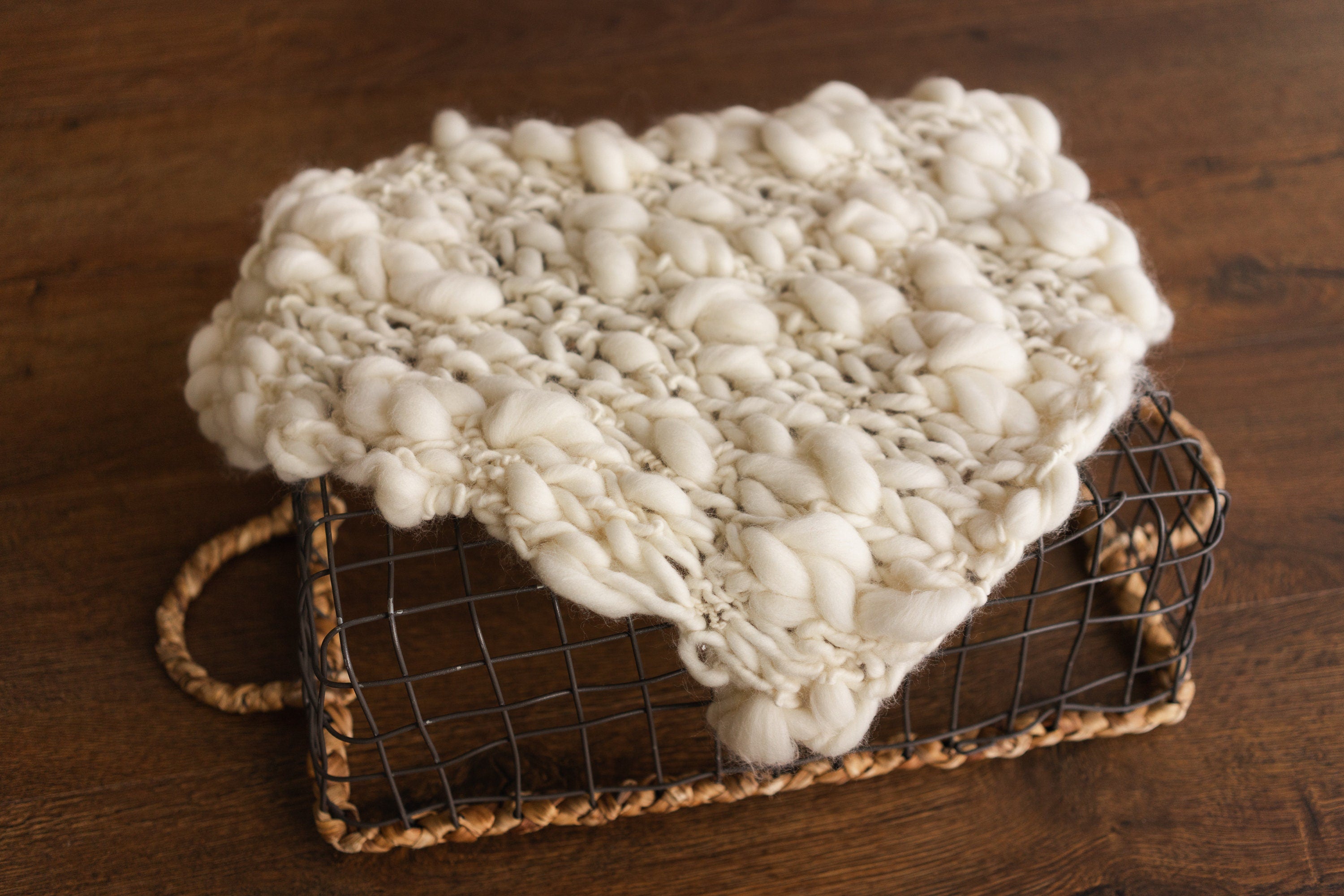 Newborn Merino Wool Chunky Blanket, Newborn Knitted Blanket,Baby Merino Wool Blanket,Newborn Photography Props,Newborn Braided Blanket Wool