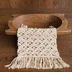 Boho macrame newborn props — matching pillow and placemat add natural texture, warmth, and timeless charm to newborn photo shoots.