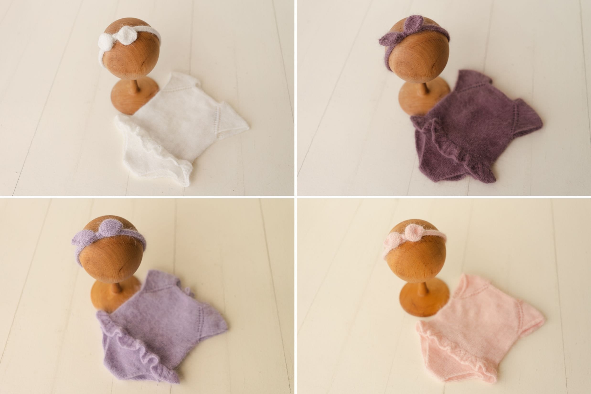 Newborn Knitted Romper for Girl, Newborn Headband, Newborn Romper Girl,Newborn Girl Outfit,Newborn Photography Props,Newborn Photo Props Set