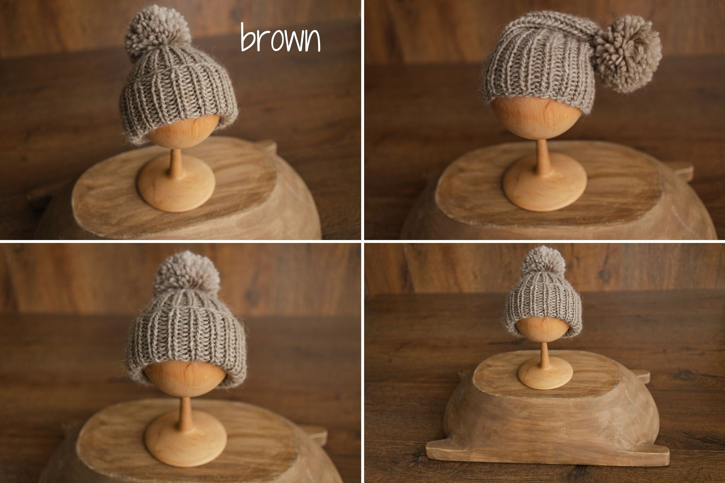 Newborn Pompom Hat, Newborn Photography props, Newborn Knitted Hat, Newborn Knitted Outfit, Baby Pom Pom Hat, Newborn Merino Wool Hat