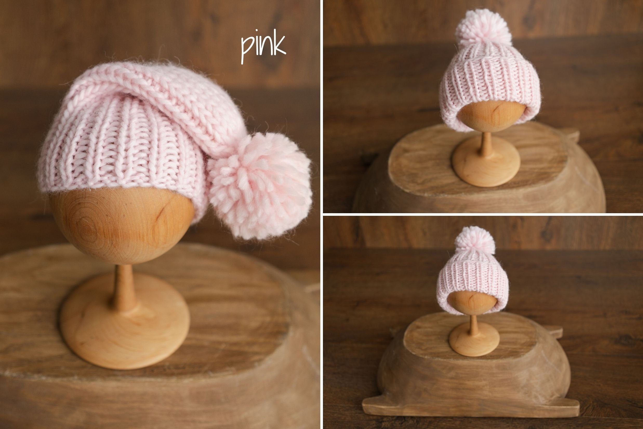 Newborn Pompom Hat, Newborn Photography props, Newborn Knitted Hat, Newborn Knitted Outfit, Baby Pom Pom Hat, Newborn Merino Wool Hat