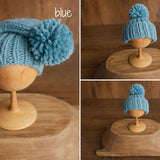 Newborn Pompom Hat, Newborn Photography props, Newborn Knitted Hat, Newborn Knitted Outfit, Baby Pom Pom Hat, Newborn Merino Wool Hat
