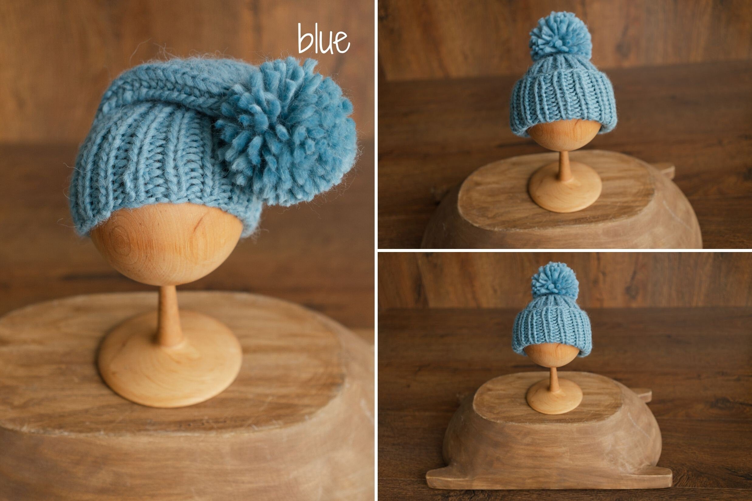 Newborn Pompom Hat, Newborn Photography props, Newborn Knitted Hat, Newborn Knitted Outfit, Baby Pom Pom Hat, Newborn Merino Wool Hat