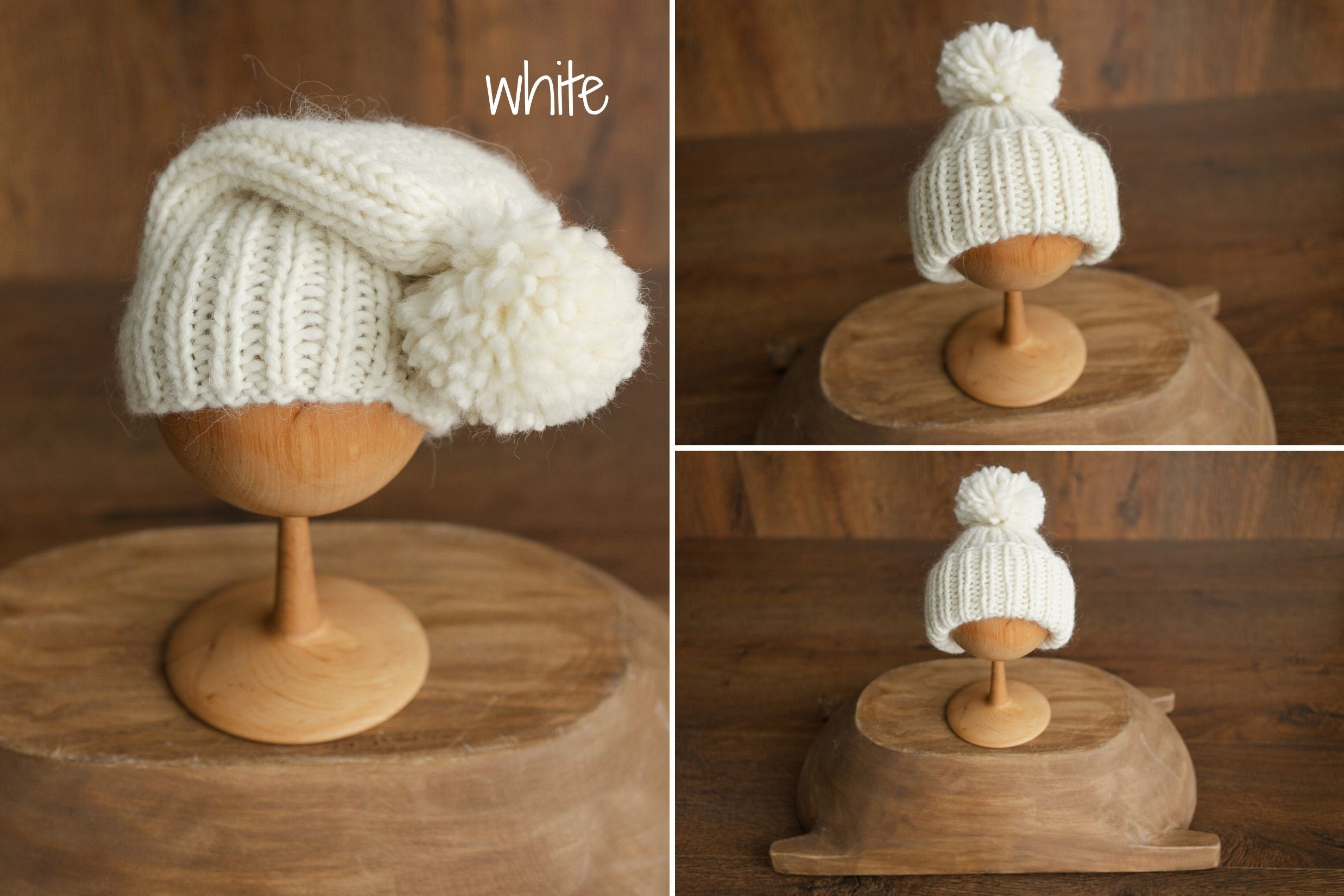 Newborn Pompom Hat, Newborn Photography props, Newborn Knitted Hat, Newborn Knitted Outfit, Baby Pom Pom Hat, Newborn Merino Wool Hat