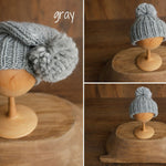 Newborn Pompom Hat, Newborn Photography props, Newborn Knitted Hat, Newborn Knitted Outfit, Baby Pom Pom Hat, Newborn Merino Wool Hat