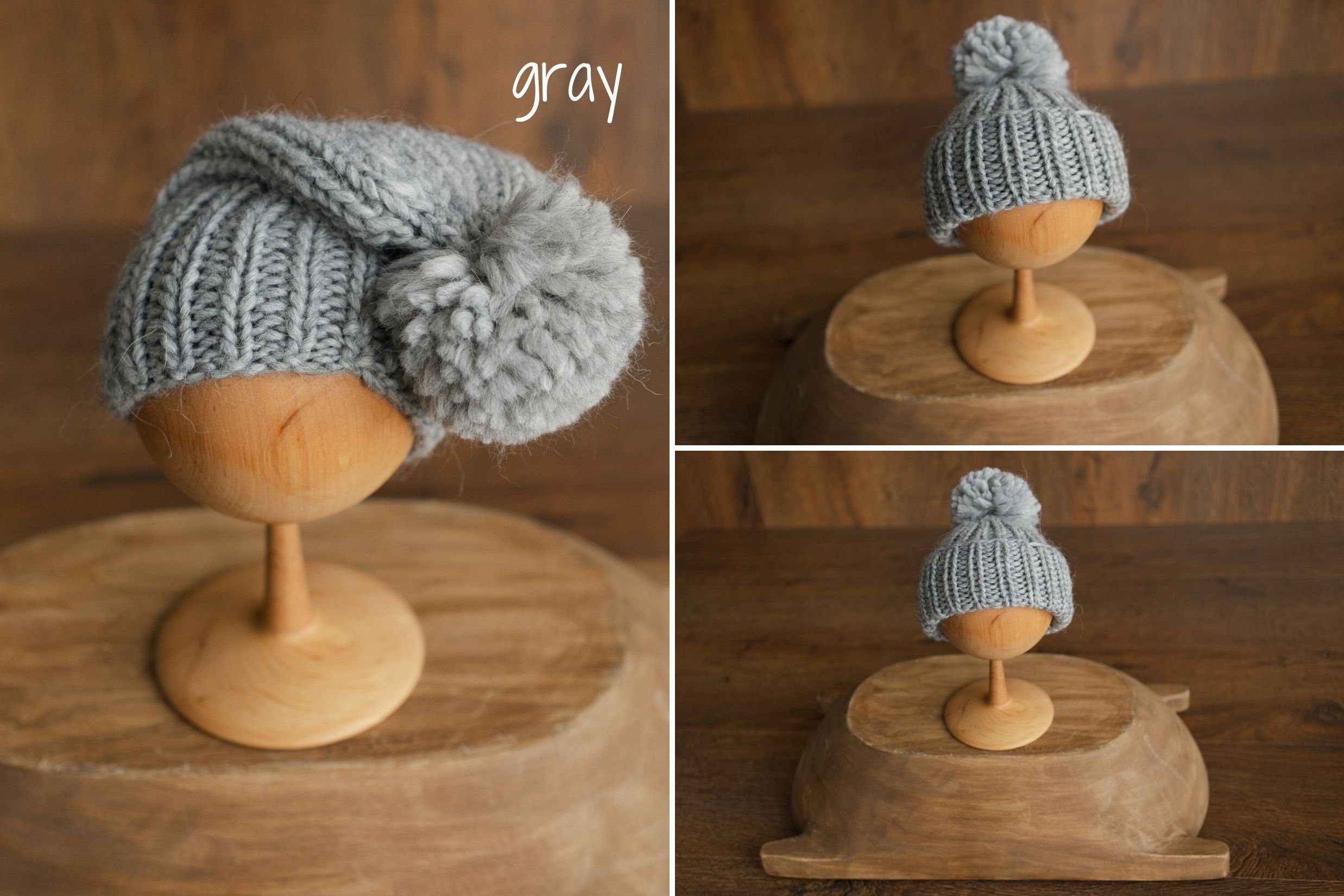 Newborn Pompom Hat, Newborn Photography props, Newborn Knitted Hat, Newborn Knitted Outfit, Baby Pom Pom Hat, Newborn Merino Wool Hat